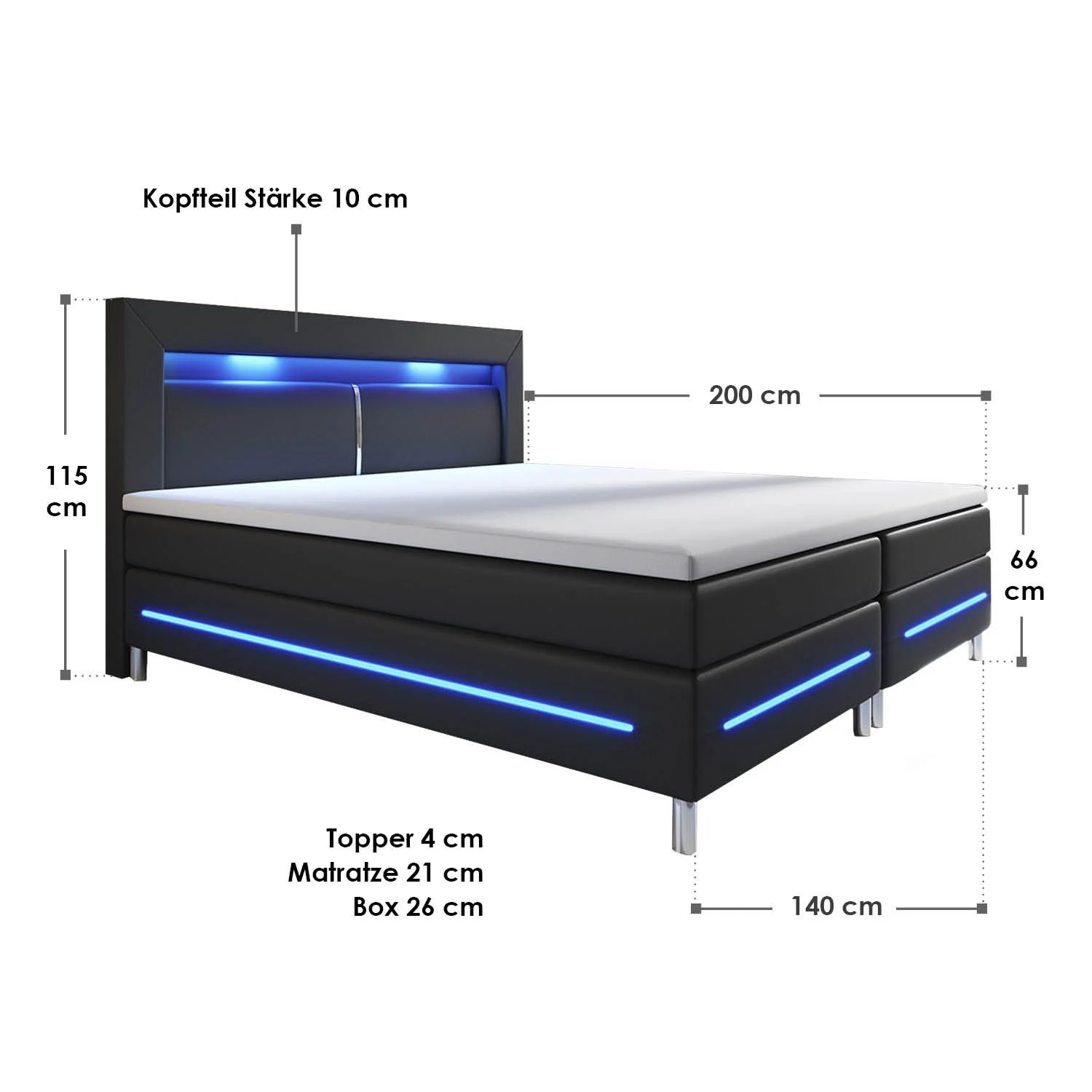 Boxspringbett Norfolk - Kunstleder - Image 12