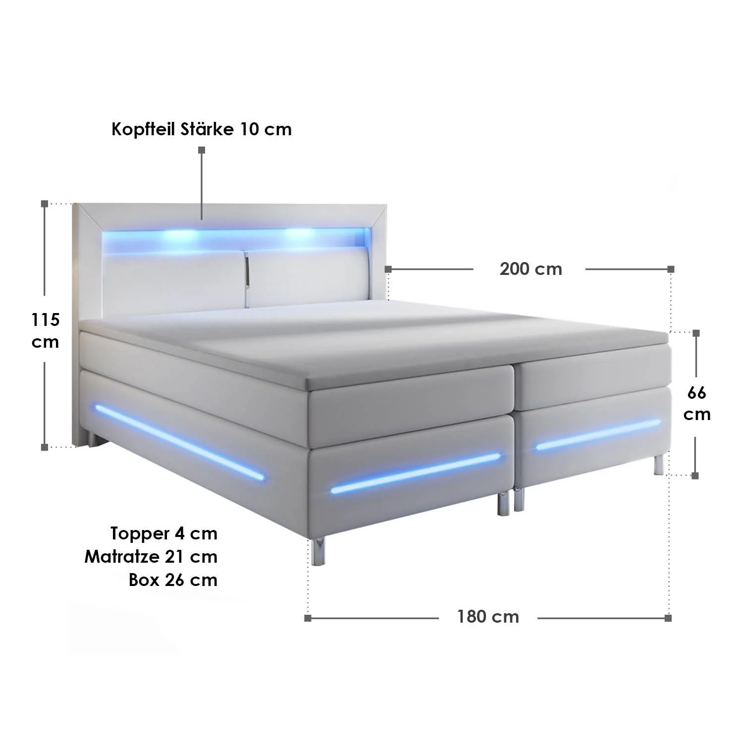 Boxspringbett Norfolk - Kunstleder - Image 18