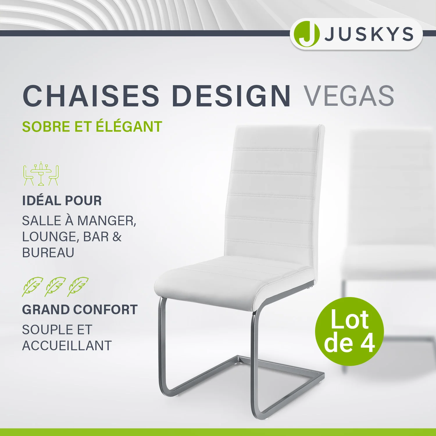 Freischwinger Stuhl Vegas mit Kunstleder - Image 102