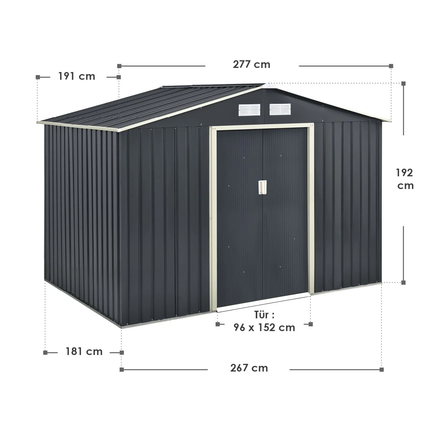 Metall Gerätehaus mit Holzunterstand - Image 15