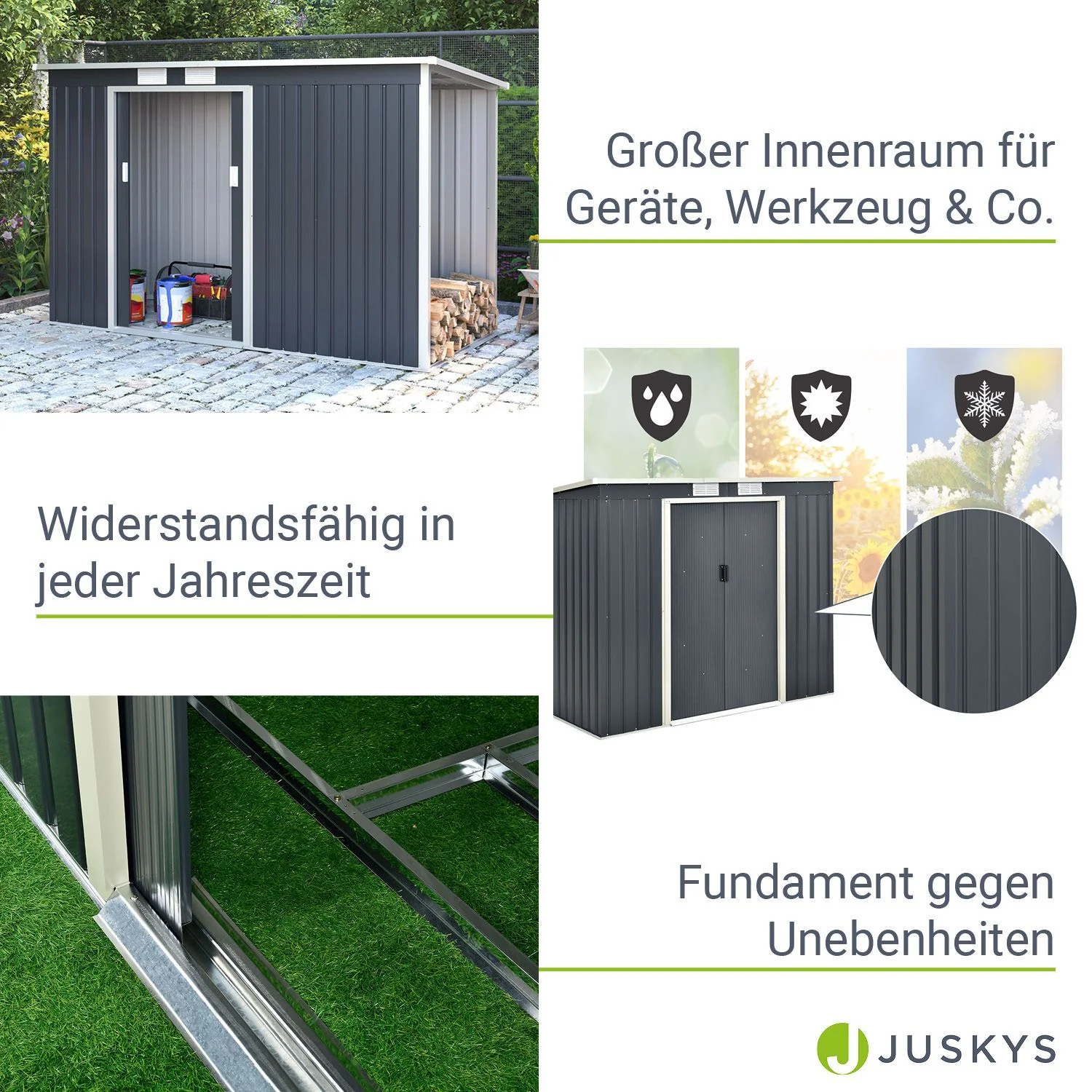 Metall Gerätehaus mit Holzunterstand - Image 37