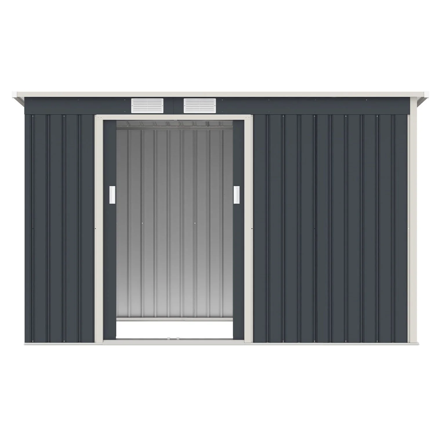 Metall Gerätehaus mit Holzunterstand - Image 43