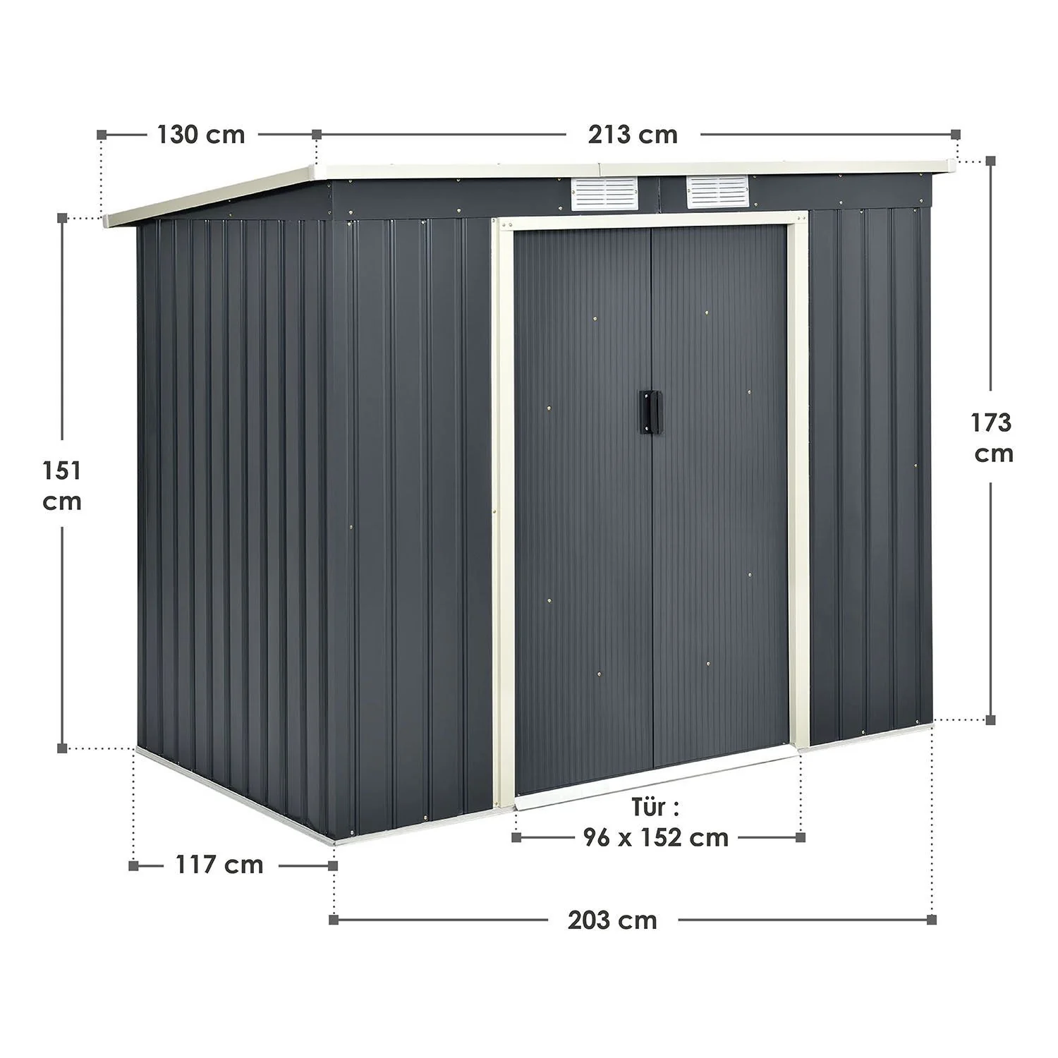 Metall Gerätehaus mit Holzunterstand - Image 50