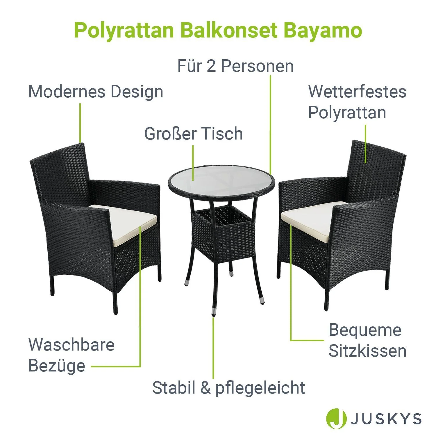 Polyrattan Balkon Set Bayamo - Image 17