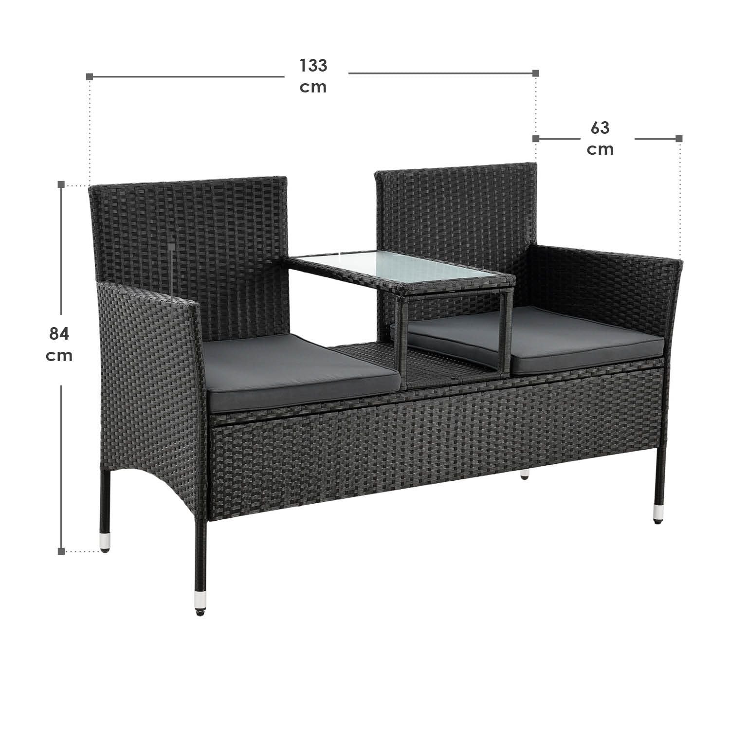 Polyrattan Sitzbank Monaco - Image 11