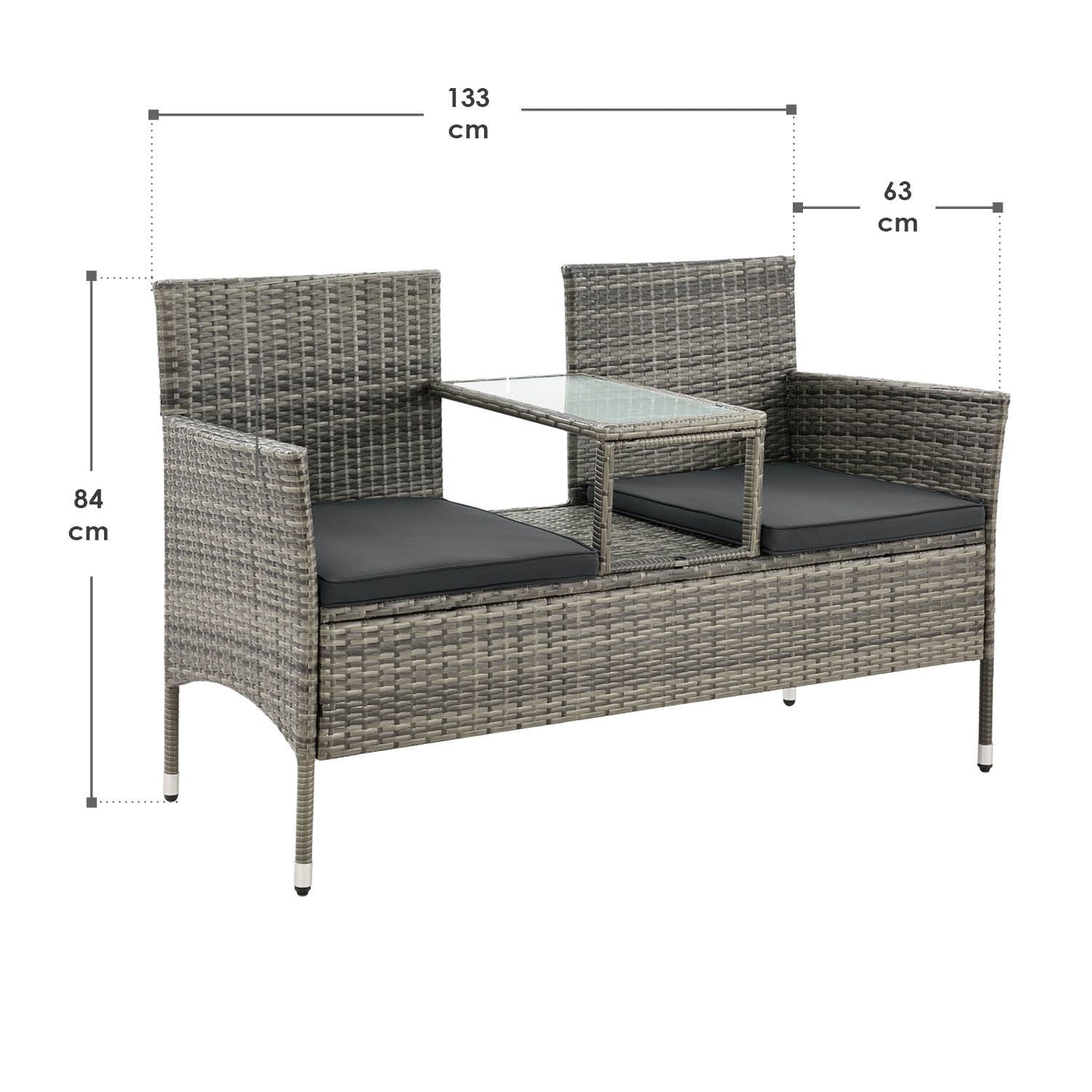 Polyrattan Sitzbank Monaco - Image 22