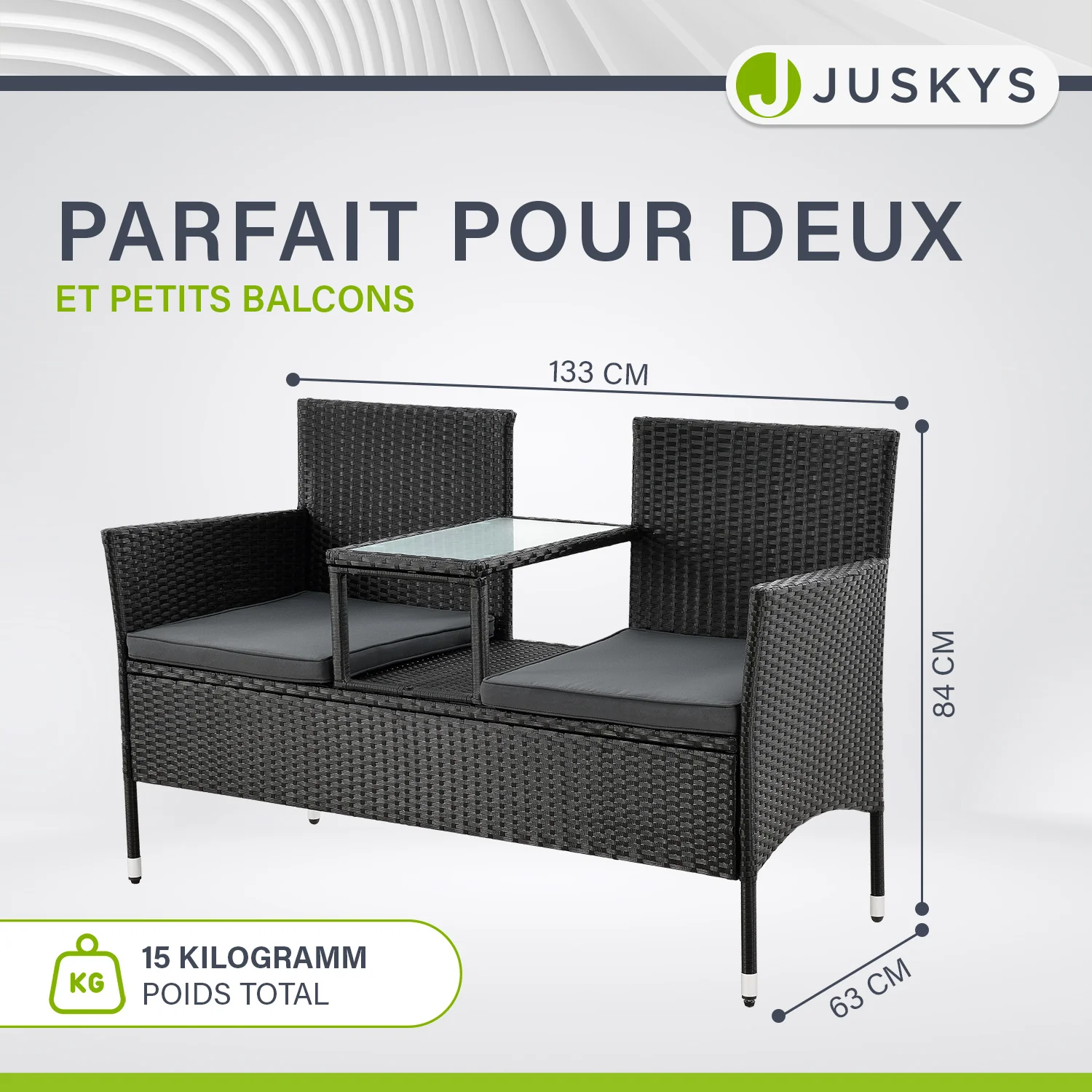 Polyrattan Sitzbank Monaco - Image 24