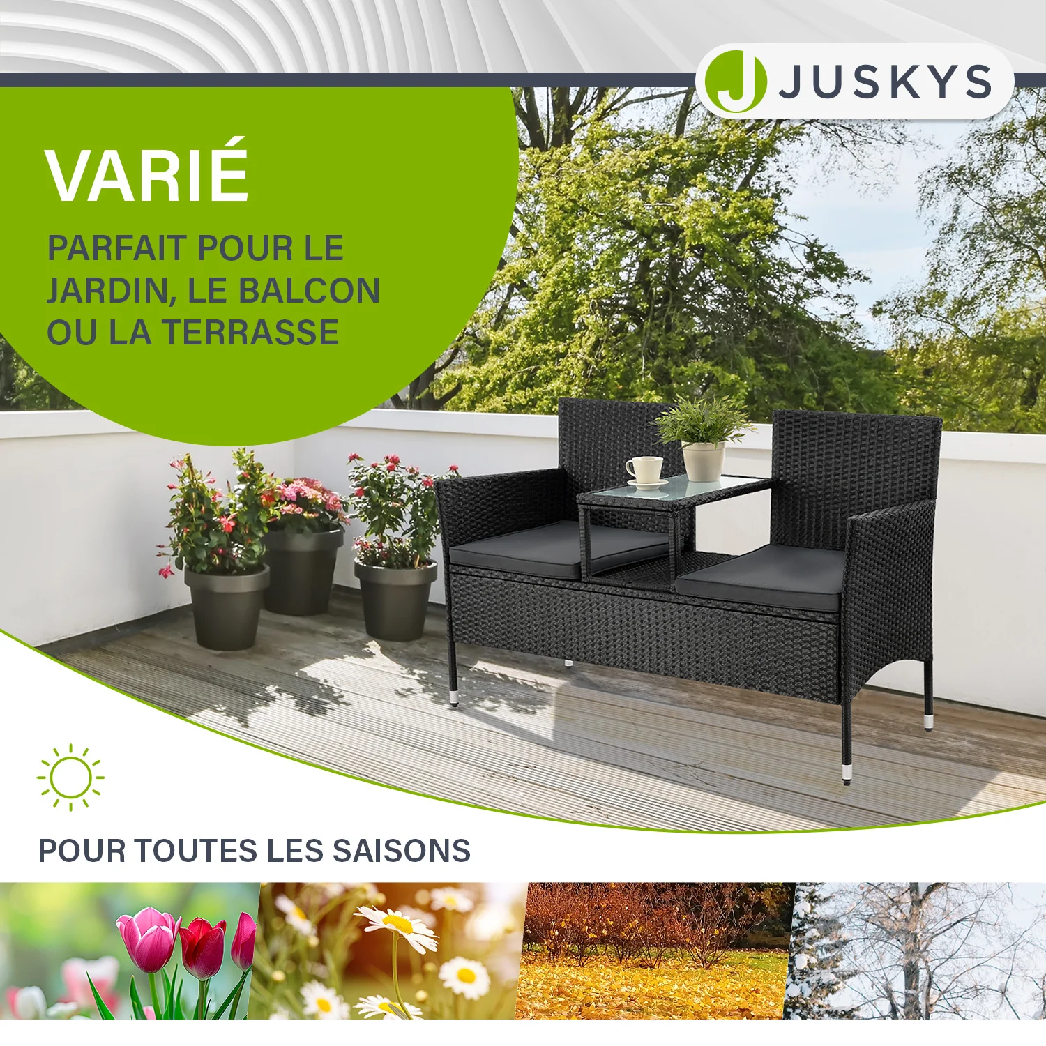 Polyrattan Sitzbank Monaco - Image 27
