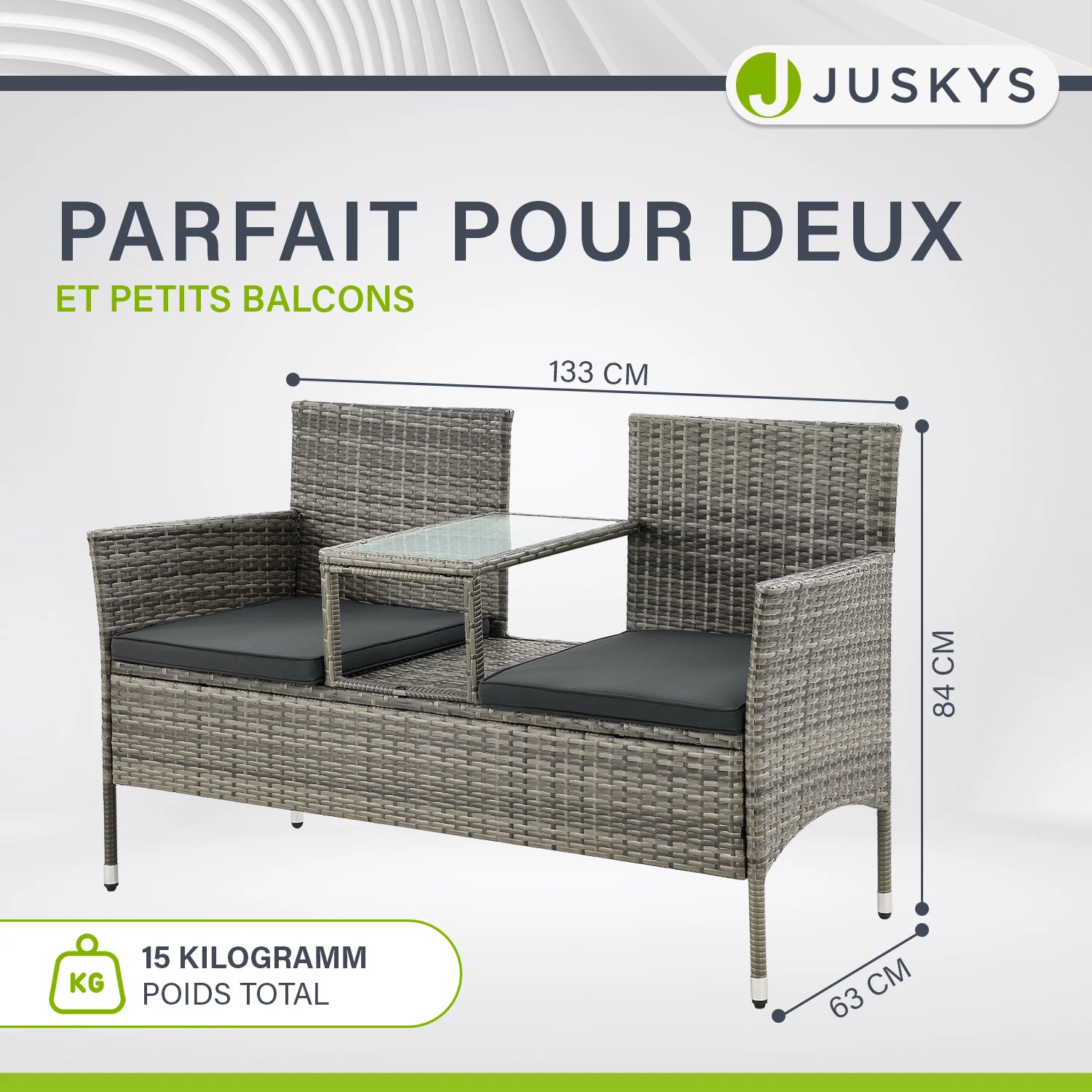 Polyrattan Sitzbank Monaco - Image 31