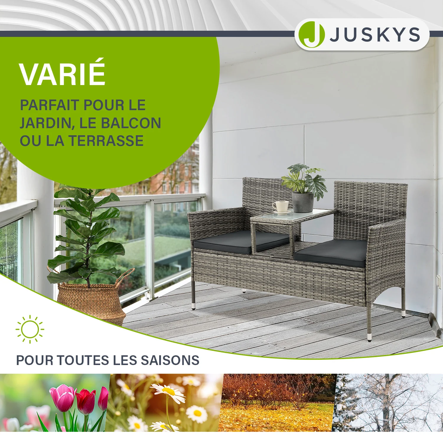 Polyrattan Sitzbank Monaco - Image 34